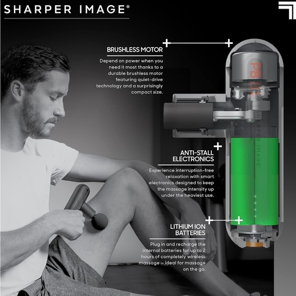 NIB Sharper Image Deep Tissue Portable Percussion Massage Gun - Picture 8 of 11